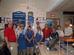 The American Red Cross and Culver's restaurants have joined forces to raise funds and awareness for local emergency preparedness and disaster relief. Team members from the Culver’s in Baraboo, Wis. (above) recently helped raise funds for the American Red Cross - Badger Chapter. Along with local community efforts like this one, Culver's will sponsor a system-wide Day of Giving on Sept. 12. Ten percent of sales will be donated to local chapters of the American Red Cross. The event is expected to raise $150,000.